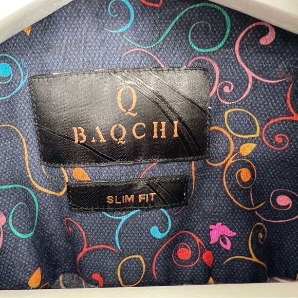 Q Baqchi Men's Abstract Art Button Up Dress Shirt‎ XXL 45/46 - Picture 5 of 6